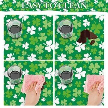 CAKKA St Patricks Day Tablecloth Plastic 54x108 Inch, 2 Pack Green Grass Disposable Table Cover, Rectangle Ireland Table Cloth for St Patrick's Day Table Decor Decoration