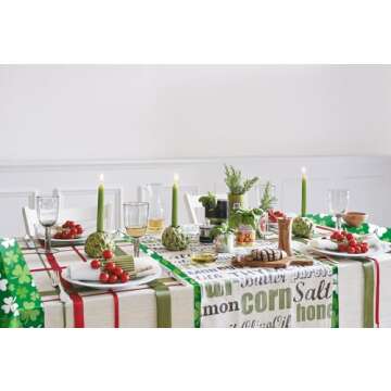 CAKKA St Patricks Day Tablecloth Plastic 54x108 Inch, 2 Pack Green Grass Disposable Table Cover, Rectangle Ireland Table Cloth for St Patrick's Day Table Decor Decoration