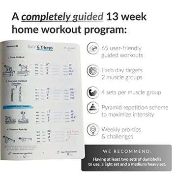 The Dumbbell Home Workout Journal. 13-Week Program. Fitness Planner,Fitness Journal,Workout Notebook.