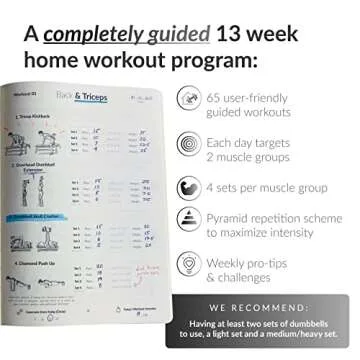 The Dumbbell Home Workout Journal. 13-Week Program. Fitness Planner,Fitness Journal,Workout Notebook.