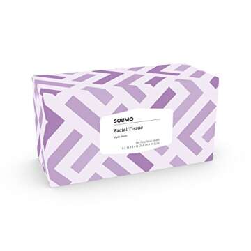Amazon Brand - Solimo 2-ply Facial Tissues, 2880 Count (18 Pack of 160)