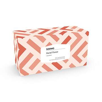 Amazon Brand - Solimo 2-ply Facial Tissues, 2880 Count (18 Pack of 160)