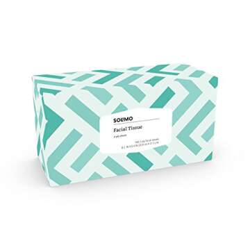 Amazon Brand - Solimo 2-ply Facial Tissues, 2880 Count (18 Pack of 160)