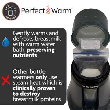 Baby Brezza Smart Baby Bottle Warmer, Breastmilk Warmer + Defroster + Baby Food Warmer - Universal Fit for All Baby Bottle Sizes and Types, Breastmilk Bags + Food Jars - Bluetooth Control, Charcoal