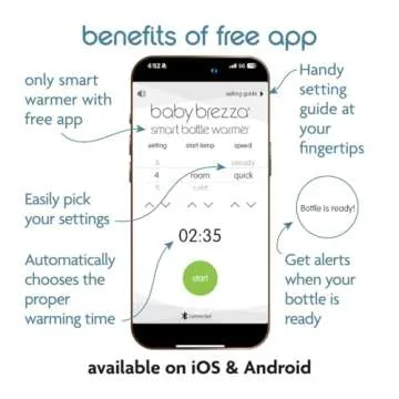 Baby Brezza Smart Baby Bottle Warmer, Breastmilk Warmer + Defroster + Baby Food Warmer - Universal Fit for All Baby Bottle Sizes and Types, Breastmilk Bags + Food Jars - Bluetooth Control, Charcoal