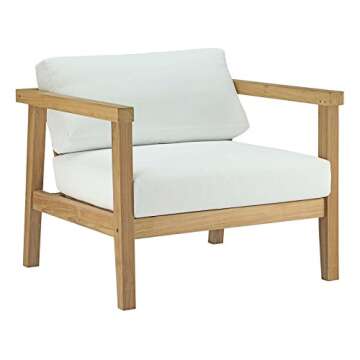 Modway Bayport Teak Wood Patio Armchair - Elegant & Durable