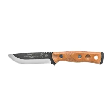 Tops Knives Fieldcraft by Brothers of Bushcraft Full Tang Fixed Blade, Black Kydex Sheath, Tan Canva...