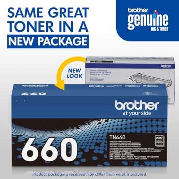 Brother Genuine High Yield Toner Cartridge, TN660, Replacement Black Toner, Page Yield Up to 2,600 Pages, Amazon Dash Replenishment Cartridge, Black, 1 pack