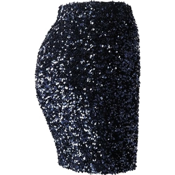 REEMONDE Sparkly Women's Mini Sequin Skirt for Parties