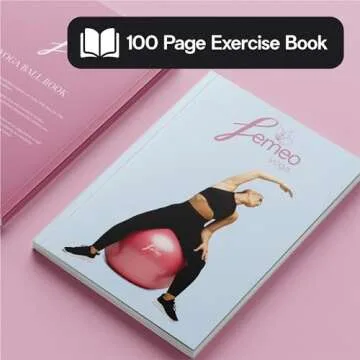 Femeo® Exercise Ball for Yoga, Stability, Pregnancy Pilates & Birthing | 100 Page Book | Over 50 Workout Exercises | Anti Burst Teal 75cm