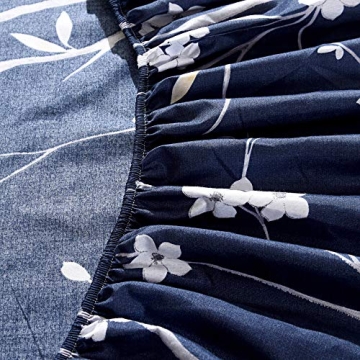 Hecnoey Floral Printed Fitted Sheet for Full Mattress