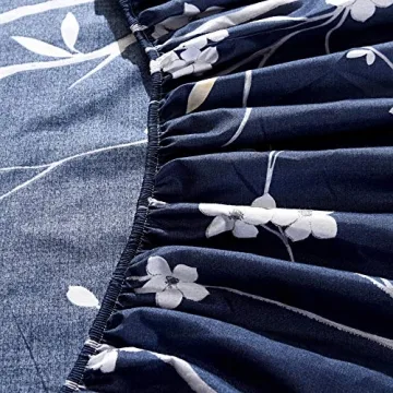 Hecnoey Floral Printed Fitted Sheet for Full Mattress