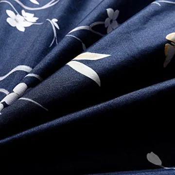 Hecnoey Floral Printed Fitted Sheet for Full Mattress