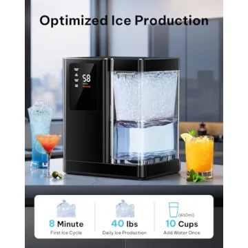Silonn Nugget Ice Maker Countertop with 3L Detachable Water Tank, 40 lbs/24H Soft Chewable Ice, Self...