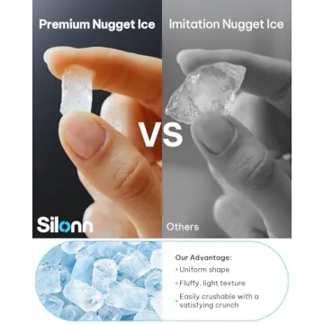 Silonn Nugget Ice Maker - 3L Detachable Tank, Self Cleaning Ice Machine