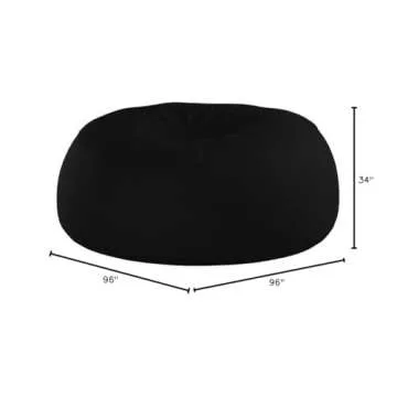 Chill Sack Bean Bag Chair: Giant 8' Memory Foam Furniture Bean Bag - Big Sofa with Soft Micro Fiber Cover - Black Furry