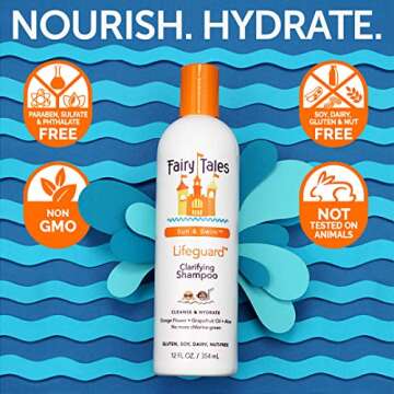 Fairy Tales Swim Shampoo for Kids - 12 oz | Made with Natural Ingredients in the USA | Chlorine Removal Swimmer Shampoo for Kids | No Parabens, Sulfates, or Synthetic dyes