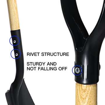 KOLEIYA Shovel,Spade Shovels for Digging Gardening Planting Trenching,Metal Shovel with D Handel for...