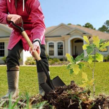 KOLEIYA Shovel,Spade Shovels for Digging Gardening Planting Trenching,Metal Shovel with D Handel for Sand Beach Dirt,41inches Short Shovel