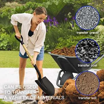 KOLEIYA Shovel,Spade Shovels for Digging Gardening Planting Trenching,Metal Shovel with D Handel for Sand Beach Dirt,41inches Short Shovel