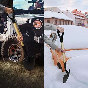 KOLEIYA Shovel,Spade Shovels for Digging Gardening Planting Trenching,Metal Shovel with D Handel for Sand Beach Dirt,41inches Short Shovel