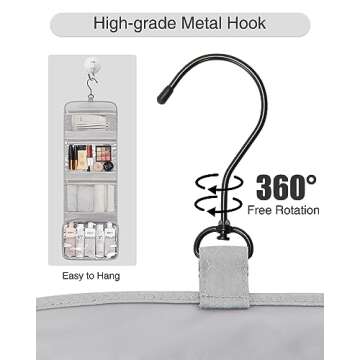 Relavel Travel Hanging Toiletry Bag for Men Women Travel Kit Shaving Bag Waterproof Large Makeup Bag...