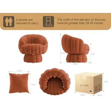 Mid Century Modern 360° Barrel Swivel Chair in Velvet