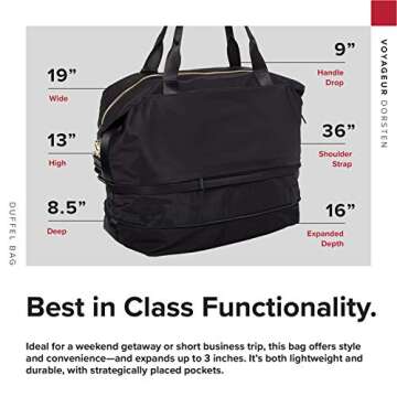 TUMI - Voyageur Dorsten Duffel Bag - Shoulder Strap Tote Bag for Women - Black