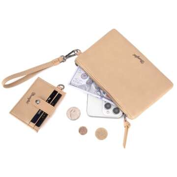 Montana West x Wrangler Keychain Wristlet Wallets for Women Detachable Dual Pouch Wristlet Portable Card Holder for Women