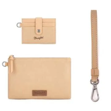 Montana West x Wrangler Keychain Wristlet Wallets for Women Detachable Dual Pouch Wristlet Portable Card Holder for Women