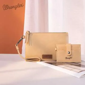Montana West x Wrangler Keychain Wristlet Wallets for Women Detachable Dual Pouch Wristlet Portable Card Holder for Women