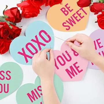 24 Pcs Heart Shaped Hanging Decorations for Valentine's Day