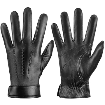 Warm Touch Screen Genuine Sheepskin Leather Gloves