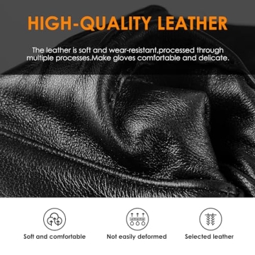 Warm Touch Screen Genuine Sheepskin Leather Gloves