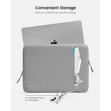 tomtoc 360 Protective Laptop Sleeve for 14-inch MacBook Pro M4/M3/M2/M1 Pro/Max A3112 A3401 A3185 A2992 A2918 A2779 2024-2021, Water-Resistant Case Bag with Accessory Pocket for 13.8 Surface Laptop 7