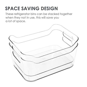 Vtopmart Clear Refrigerator Organizer Bins for Kitchen Storage