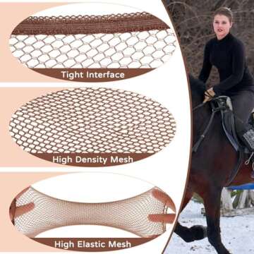 Janinka 4 Pcs Equestrian Hair Net - Comfortable No Knot Wig Cap for Women