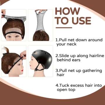 Janinka Equestrian Hair Net - No Knot Wig Caps (4 Pcs)