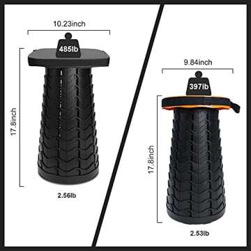 Deer's Life Square Portable Folding Stool, 2024 Upgrade Full Color Collapsible Stools for Adults Hea...