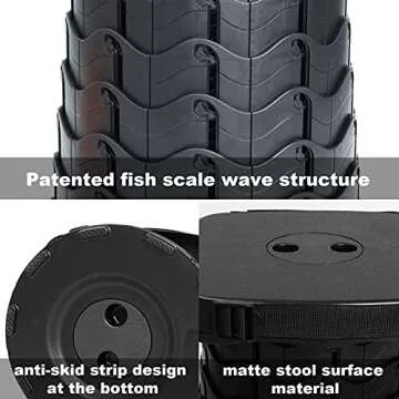 Deer's Life Square Portable Folding Stool, 2024 Upgrade Full Color Collapsible Stools for Adults Heavy Duty 485lbs Yet Small Lightweight Telescoping Retractable Camping Stool for Travel Outdoor Indoor