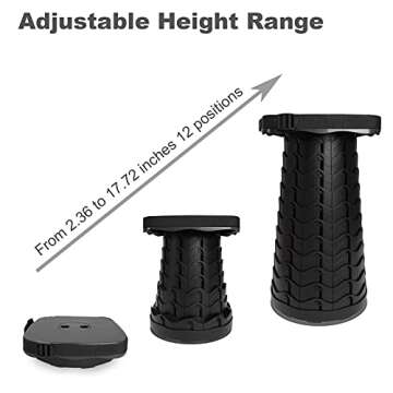 Deer's Life Square Portable Folding Stool, 2024 Upgrade Full Color Collapsible Stools for Adults Heavy Duty 485lbs Yet Small Lightweight Telescoping Retractable Camping Stool for Travel Outdoor Indoor