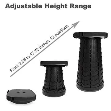 Deer's Life Square Portable Folding Stool, 2024 Upgrade Full Color Collapsible Stools for Adults Heavy Duty 485lbs Yet Small Lightweight Telescoping Retractable Camping Stool for Travel Outdoor Indoor