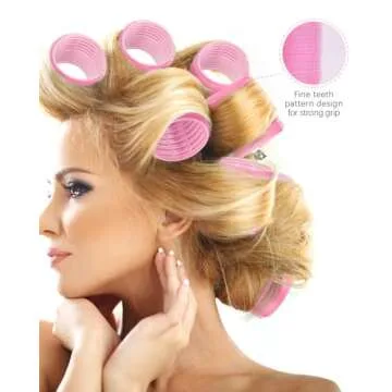 Rollers Hair Curlers, AMOHEE 42Pcs Hair Rollers Set Include 68mm 48mm 41mm Hair Roller for Long Hair Short Bangs with 16Pcs Roller Clips, Clear Toiletry Bag and Rat Tail Comb