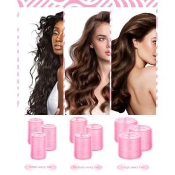 Rollers Hair Curlers, AMOHEE 42Pcs Hair Rollers Set Include 68mm 48mm 41mm Hair Roller for Long Hair Short Bangs with 16Pcs Roller Clips, Clear Toiletry Bag and Rat Tail Comb