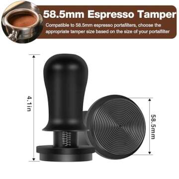 PUSEE 58.5mm Espresso Coffee Tamper with Double Spring Calibrated, Handle Tamper 30lbs Pressure with...