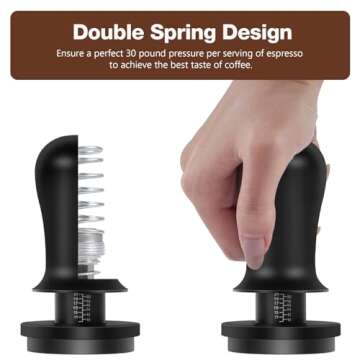 PUSEE 58.5mm Espresso Coffee Tamper with Titanium Coating