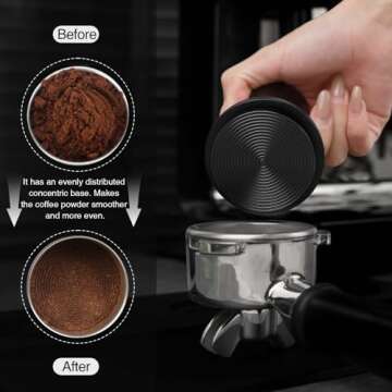 PUSEE 58.5mm Espresso Coffee Tamper with Titanium Coating