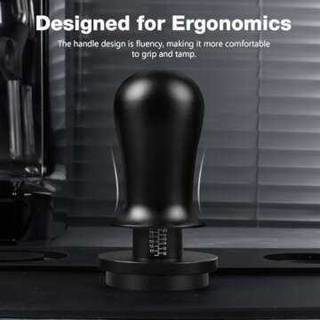 PUSEE 58.5mm Espresso Coffee Tamper with Titanium Coating