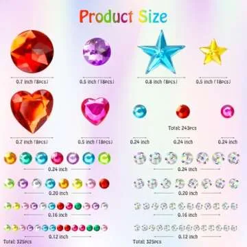 971 pcs Gem Stickers, Star Heart Round Small Stickers for Kids Adults, Glitter Cute Stickers for Crafts, Face Eye Body Makeup, DIY Decoration, Kids Reward, Sparkling Acrylic Rhinestones Jewel Stickers