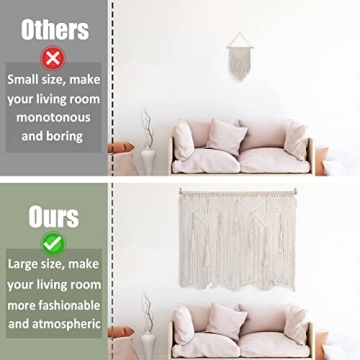 Large Macrame Wall Hanging Boho Tapestry Cotton Decor